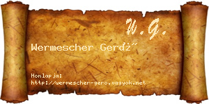 Wermescher Gerő névjegykártya
